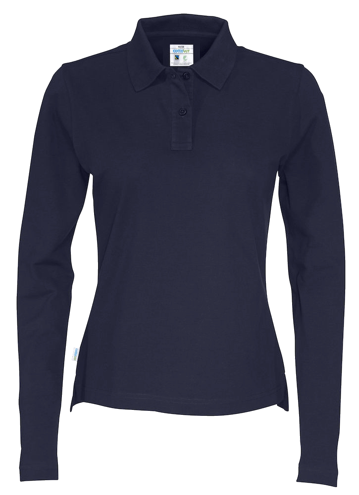 Damen Poloshirt langarm Cottover Pique LS 141017