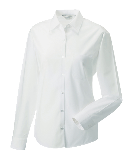 Damen Bluse langarm Russell Pure Cotton Poplin R-936F-0