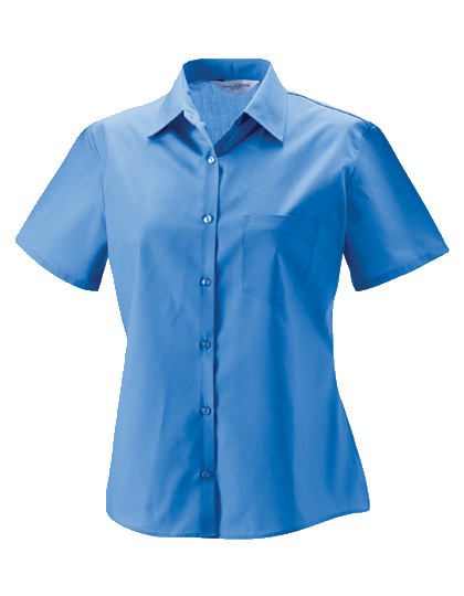 Damen Bluse kurzarm Russell Polycotton Poplin R-935F-0