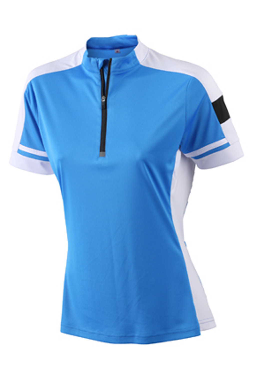 Damen T-Shirt kurzarm James&Nicholson Ladies Bike-T Half Zip JN451