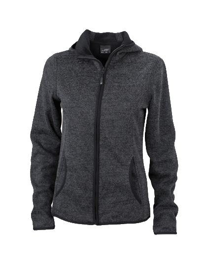 Damen Kapuzenfleecejacke James&Nicholson Knitted JN588